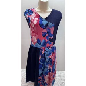 Anthropologie LEIFSDOTTIR floral print Cotton Blend Sleeveless Knit dress Small